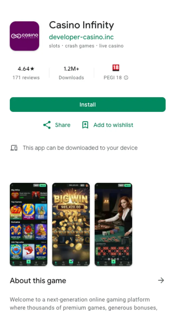Casino Infinity app